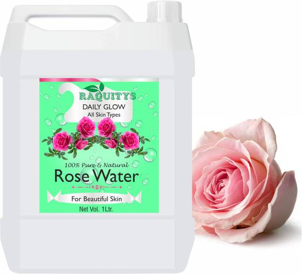 RAQUITYS Rose Water Face Toner with Witch Hazel 1000ml Men & Women
