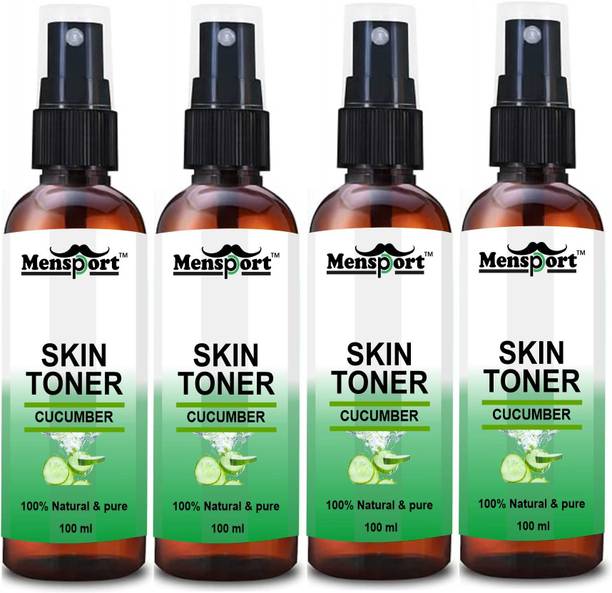 Mensport Cucumber Toner Refreshing Face Mist & Toner for Hydrating Skin (100ml) Pack of 4 Men & Women