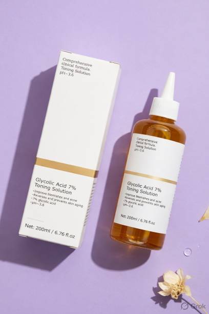 TOOVUS Glycolic Acid 7% Toning Solution for Clear & Glowing Skin Men & Women