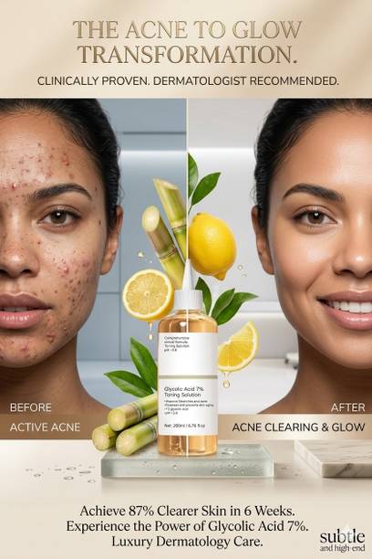 TOOVUS Refreshing Glycolic Acid Toner for Healthy and Naturally Glowing Skin Men & Women