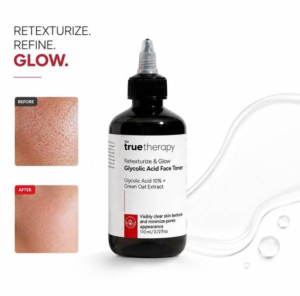 The True Therapy 10% Glycolic Acid, Retexturize and Glow Toner for Men & Women