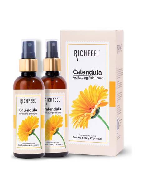 RICHFEEL Calendula Revitalising Skin Toner|For Acne & Blemishes|80 ml(Pack of 2) Men & Women