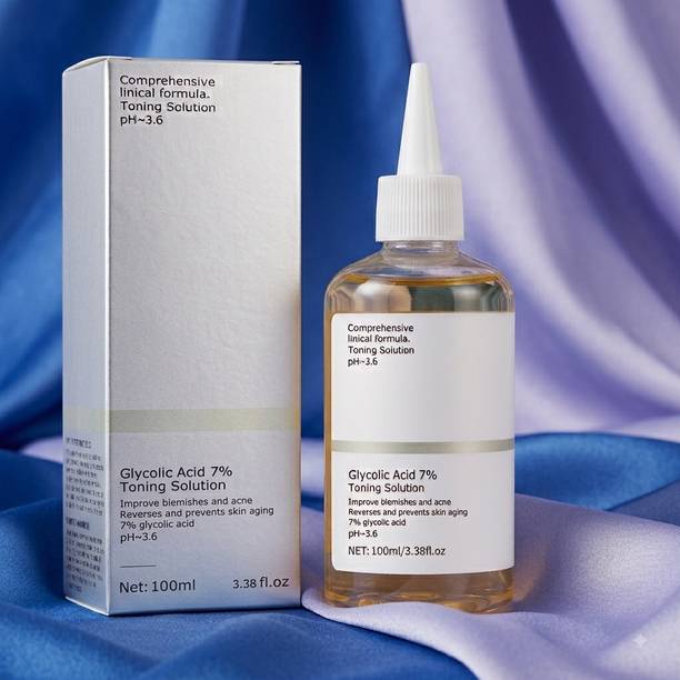 TOOVUS Glycolic Acid 7% Toning Solution Face Toner for Acne & Blemishes Men & Women