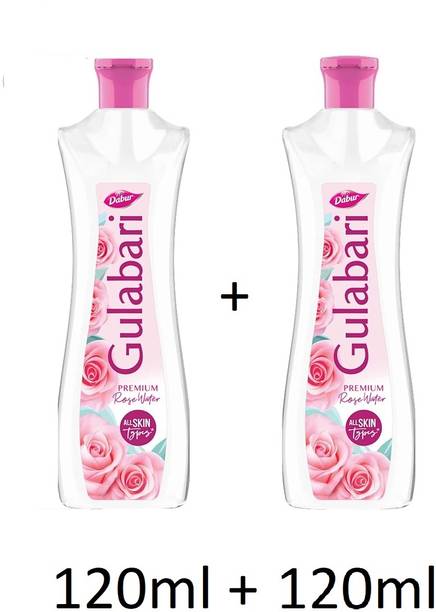 Dabur Gulabari Premium Rose Water 120mlx2 Cleanses, Hydrates & Moisturises Skin Men & Women