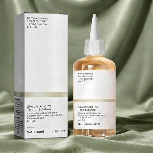 TOOVUS Glycolic Acid 7% Exfoliating Toning Solution for Face & Acne Care Men & Women
