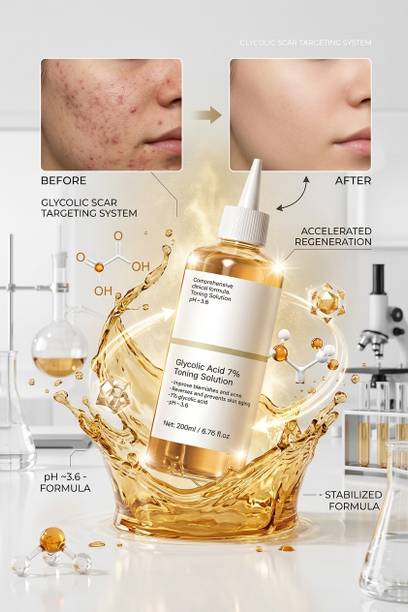 TOOVUS Skin Brightening Toner with 7% Glycolic Acid for Face Care Men & Women