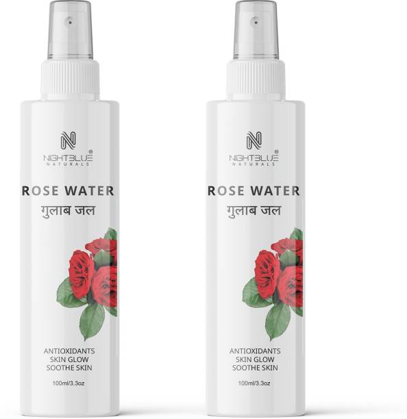 NightBlue Naturals Multipurpose Use Refreshing Pure Rose Water Gulab Jal Toning Mist Spray Men & Women