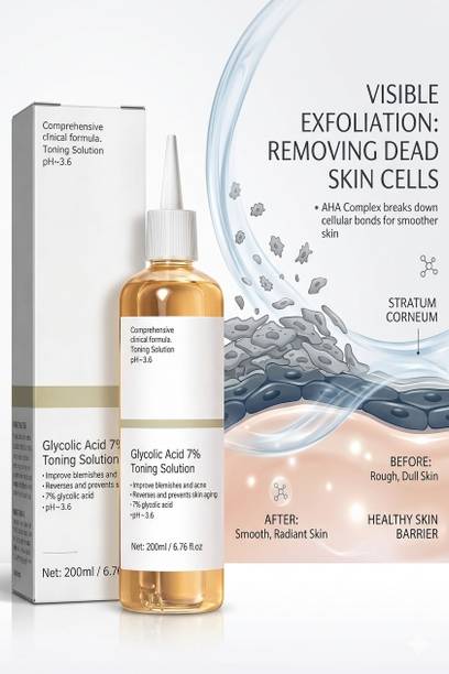 TOOVUS Professional Glycolic Acid 7% Toner for Bright and Healthy Skin Men & Women