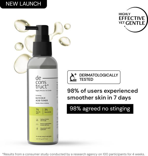 Deconstruct 7% Glycolic Acid Toner with Niacinamide For Glowing Skin, For Face,Body & Scalp Men & Women