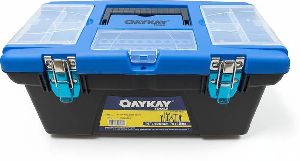 Oaykay PVC Tool Box 16"/400mm Two Lid Tore Tray inside ...