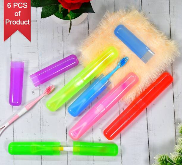 DeoDap 6pc Plastic Toothbrush Cover|Anti-Bacterial ToothbrushTravel Covers|Holder|Cases Plastic Toothbrush Holder