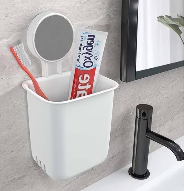 Craftbin Self Adhesive Toothbrush Holder for Bathroom, Tooth brush Stand Plastic Toothbrush Holder