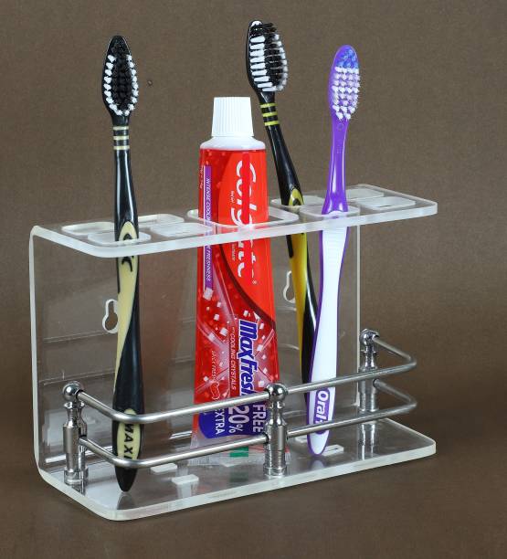 PLNJAR Razor Toothbrush Holder for Bathroom Kitchen Wall Mount Adhesive Stainless Steel Stainless Steel, Acrylic Toothbrush Holder