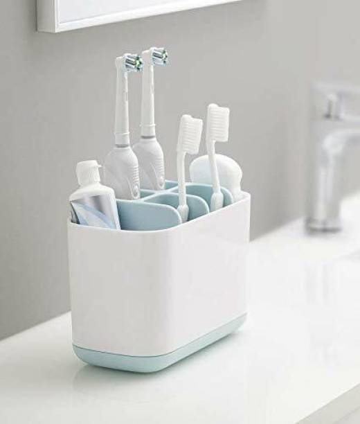 KREYANA Multipurpose Kitchen Storage Holder Stand for Bathroom self Toothbrush Tongue Cleaner Soap Comb Razor Shaving Kit and Toiletries Cosmetics Organizer Plastic Toothbrush Holder