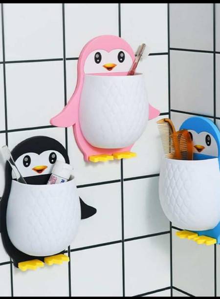 Bowoze (Pack of 3) Penguin Toothbrush Holder/Brush Stand/Pen Holder/Kitchen/Bedroom Plastic Toothbrush Holder