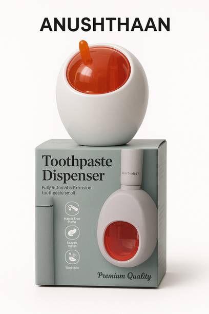 ANUSHTHAAN Automatic Toothpaste Dispenser Plastic Toothbrush Holder