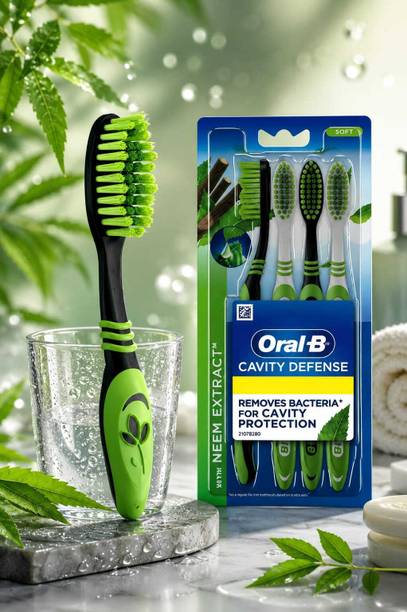 Oral-B Cavity Defense Neem,Value Pack Of4 Multicolor Soft Toothbrush