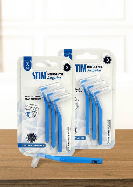 STIM Interdental Angular ISO 3 | Easy Cleaning Between Teeth | For Wide Gaps Soft Toothbrush