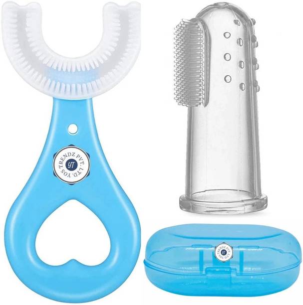 YOS TRENDZ Combo Pack of Baby U Shape Brush & Finger Brush For Kids Soft Toothbrush