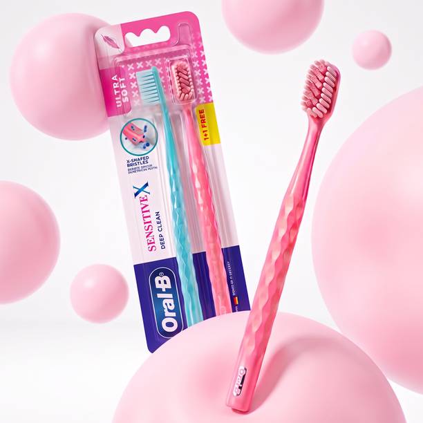 Oral-B Sensitive X Deep clean Ultra Soft - X filament Technology, Buy 1 Get 1 Ultra Soft Toothbrush