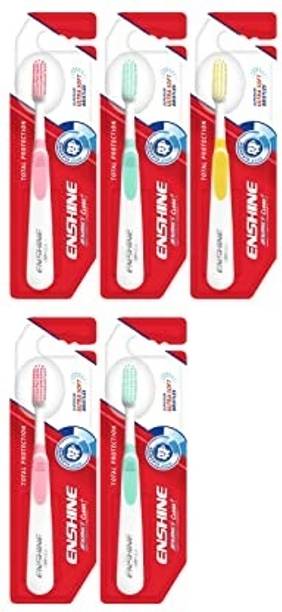 Enshine Pack of 5, Advance Clean+ Superior Bristles, Super Soft Ultra Soft Toothbrush