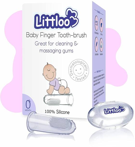 Littloo Finger Toothbrush | 100% Silicone | Great for Massaging & Cleaning Gums | Soft Toothbrush