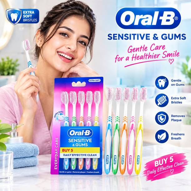 Oral-B Toothbrush pack of 5 Extra Soft Toothbrush