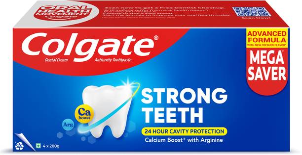 Colgate Strong Teeth Indias No.1 Toothpaste Brand, Calcium-boost for 2X Stronger Teeth Toothpaste