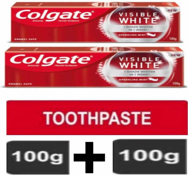 Colgate VISIBLE WHITE Sparkling Mint ^* 100gm (pack of 2) Toothpaste