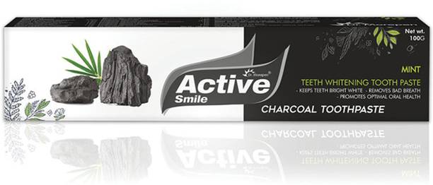 Dr. Morepen Active Smile Charcoal Toothpaste for Teeth Whitening & Bad Breath Removal Toothpaste