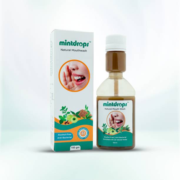 MintDrops Natural Mouthwash | Alcohol Free & Ayurvedic | Pack of 2 - Flavourless