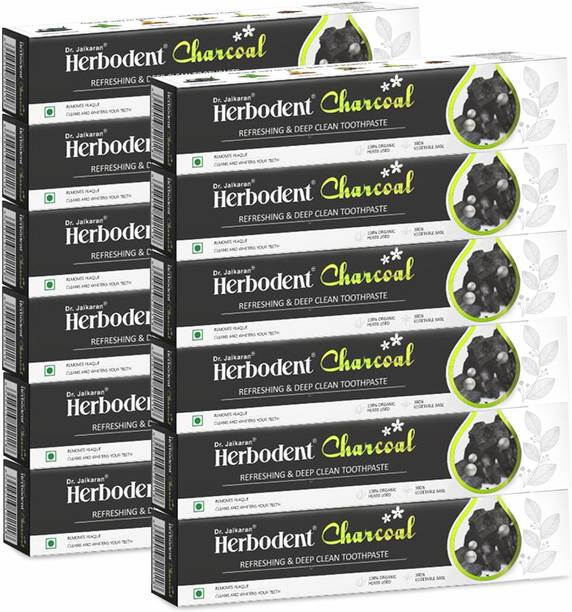Dr. Jaikaran Herbodent Charcoal Toothpaste with Activated Bamboo and Orgaincs Herbs Toothpaste