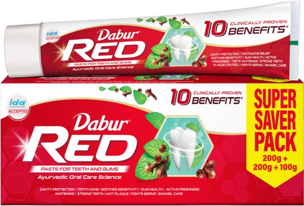 Dabur Red Ayurvedic Paste (Combo Pack 1+1, 500g-each) Toothpaste