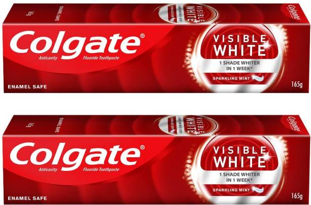 Colgate Visible White Sparkling mint- 165gm Each Toothpaste