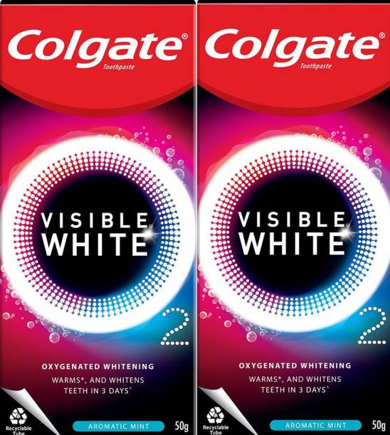 Colgate Visible White O2 Teeth Whitening Toothpaste (50+50 gm) Toothpaste