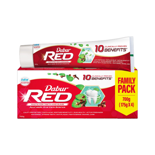 Dabur Red Paste (Combo Pack- 175g x 4) |Complete Cavity Protection |13 Ayurvedic Herbs Toothpaste