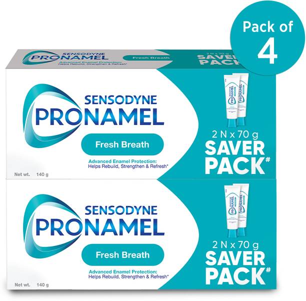 Sensodyne Pronamel Enamel Care Toothpaste with Cavity Protection & Fresh Breath, 4x70g Toothpaste