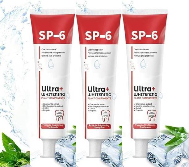 house of common Sp-6 ultra white Toothpaste, Brightening & Stain Removing (30g) Pack of 3 Toothpaste