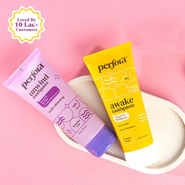Perfora Daily Routine- Lavender Rose & Lemon Mint. Active Freshness & Cavity Prevention. Toothpaste