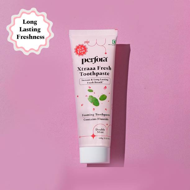 Perfora Xtraa Fresh Dual Mint Toothpaste, Instant & long-lasting freshness with SLS Free Toothpaste
