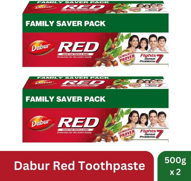Dabur Red Ayurvedic Paste (Combo Pack 1+1, 500g each) Toothpaste