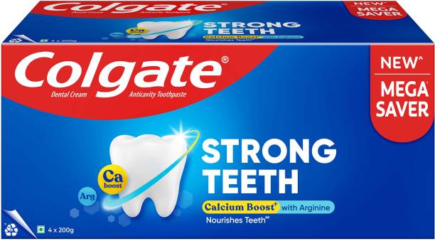 Colgate Strong Teeth Indias No.1 Toothpaste Brand, Calcium-boost for 2X Stronger Teeth Toothpaste