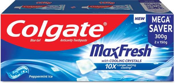 Colgate MaxFresh Toothpaste, Blue Gel Paste with Menthol: Pepperm