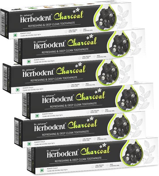 Dr. Jaikaran Herbodent Charcoal Toothpaste with Activated Bamboo and Orgaincs Herbs Toothpaste
