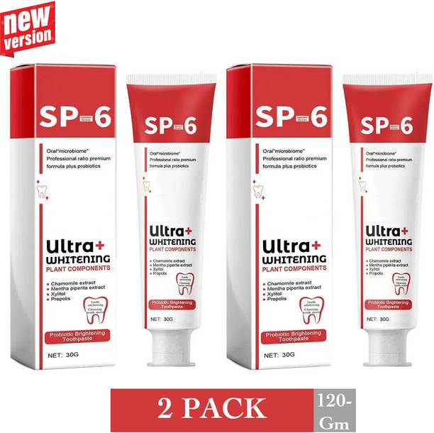 Bingeable SP-6 Ultra White Toothpaste - 2 Pack (30g Each) Cavity Protection & Freshness Toothpaste