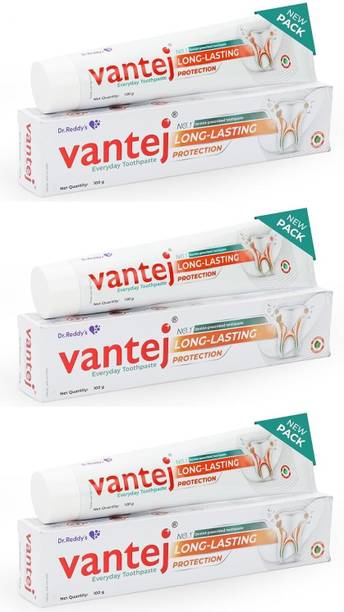 Vantej Toothpaste for Sensitive Teeth, Dentist everyday use - 100g, white x Pack of 3 Toothpaste