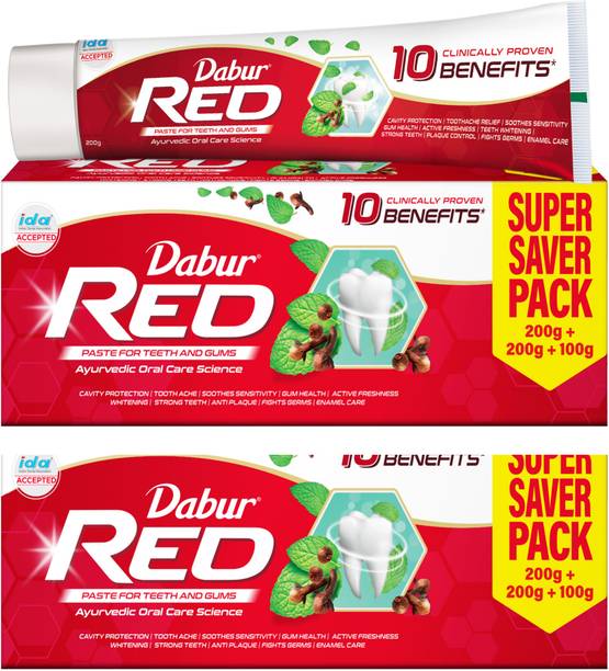Dabur Red Ayurvedic Paste (Combo Pack 1+1, 500g-each) Toothpaste