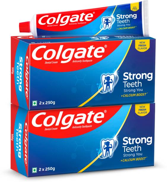 Colgate Strong Teeth Cavity Protection with Calcium Boost (500gm x 2), India's No.1 Toothpaste