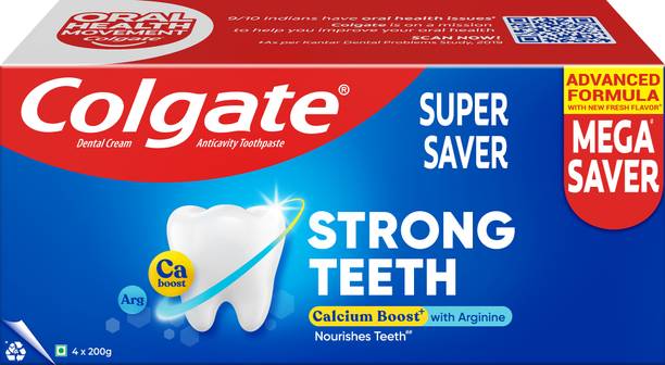 Colgate Strong Teeth Indias No.1 Toothpaste Brand, Calcium-boost for 2X Stronger Teeth Toothpaste