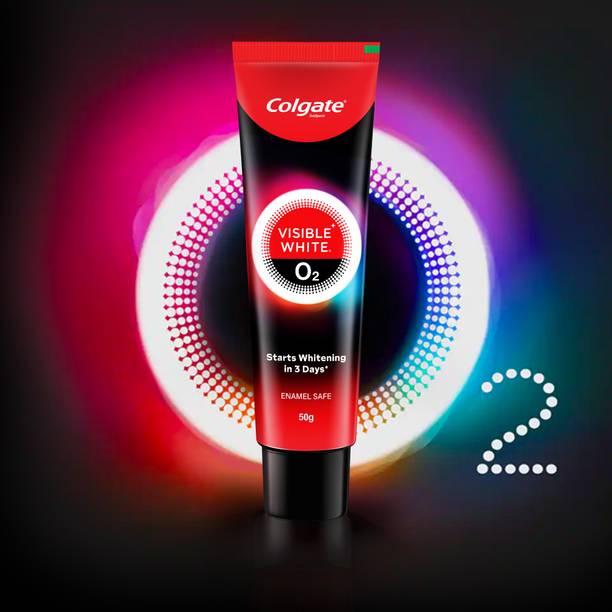 Colgate Visible White O2 for noticeably whiter teeth starting in 3 days Whitening Toothpaste